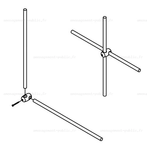 Pièce d’assemblage de cordes en croix pour filet de grimpe